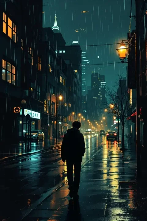 都市夜归人海报